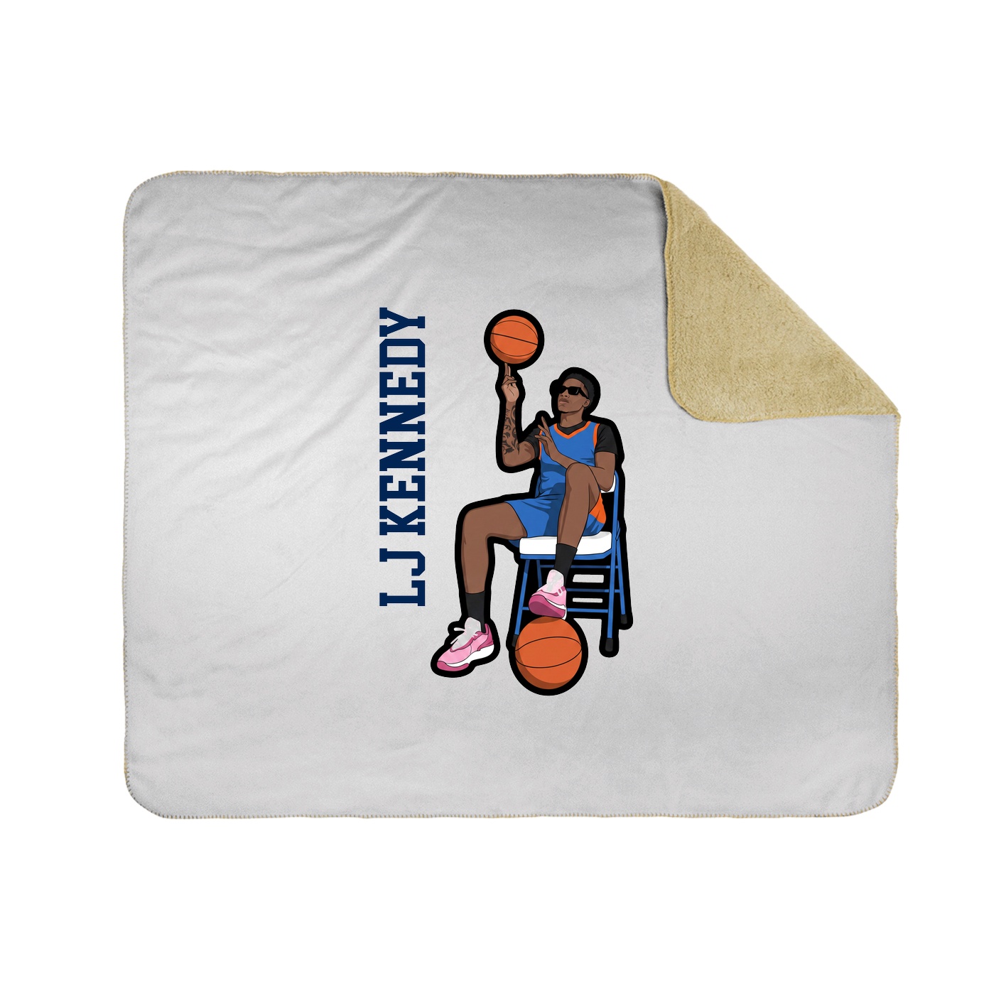 Throw Blanket — Name Vertical in White