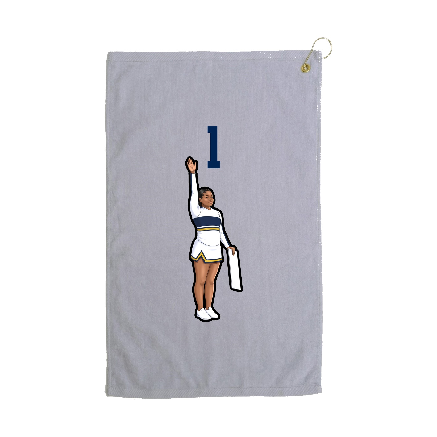 Golf Towel — Number Top in Grey