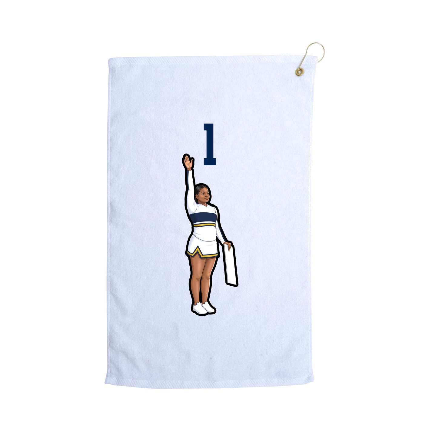 Golf Towel — Number Top in White