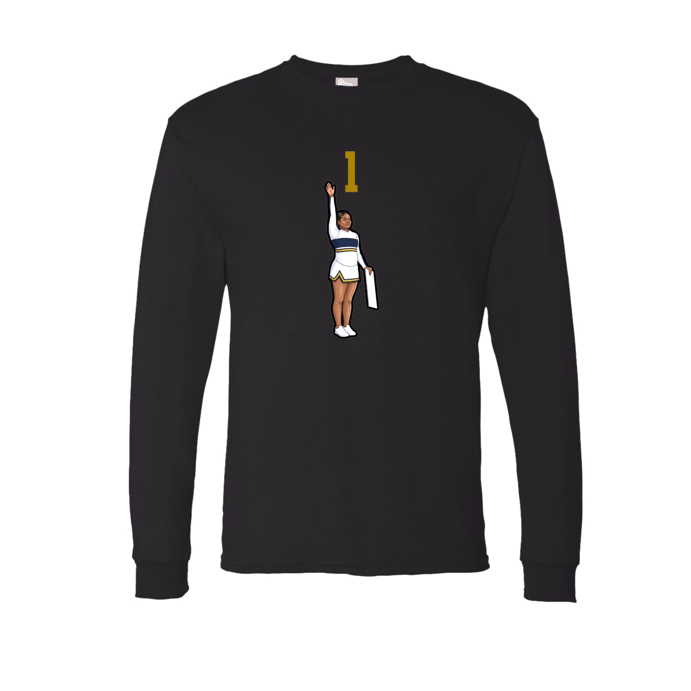 Long Sleeve Tee — Number Top in Black