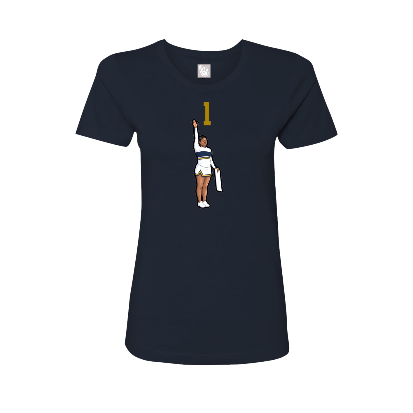 Fitted Women's Tee — Number Top in Navy
