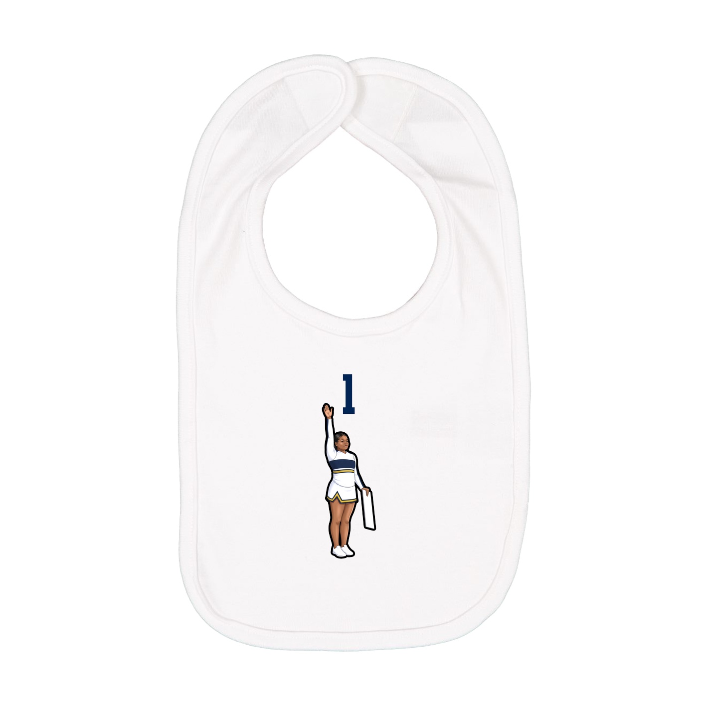 Infant Bib — Number Top in White