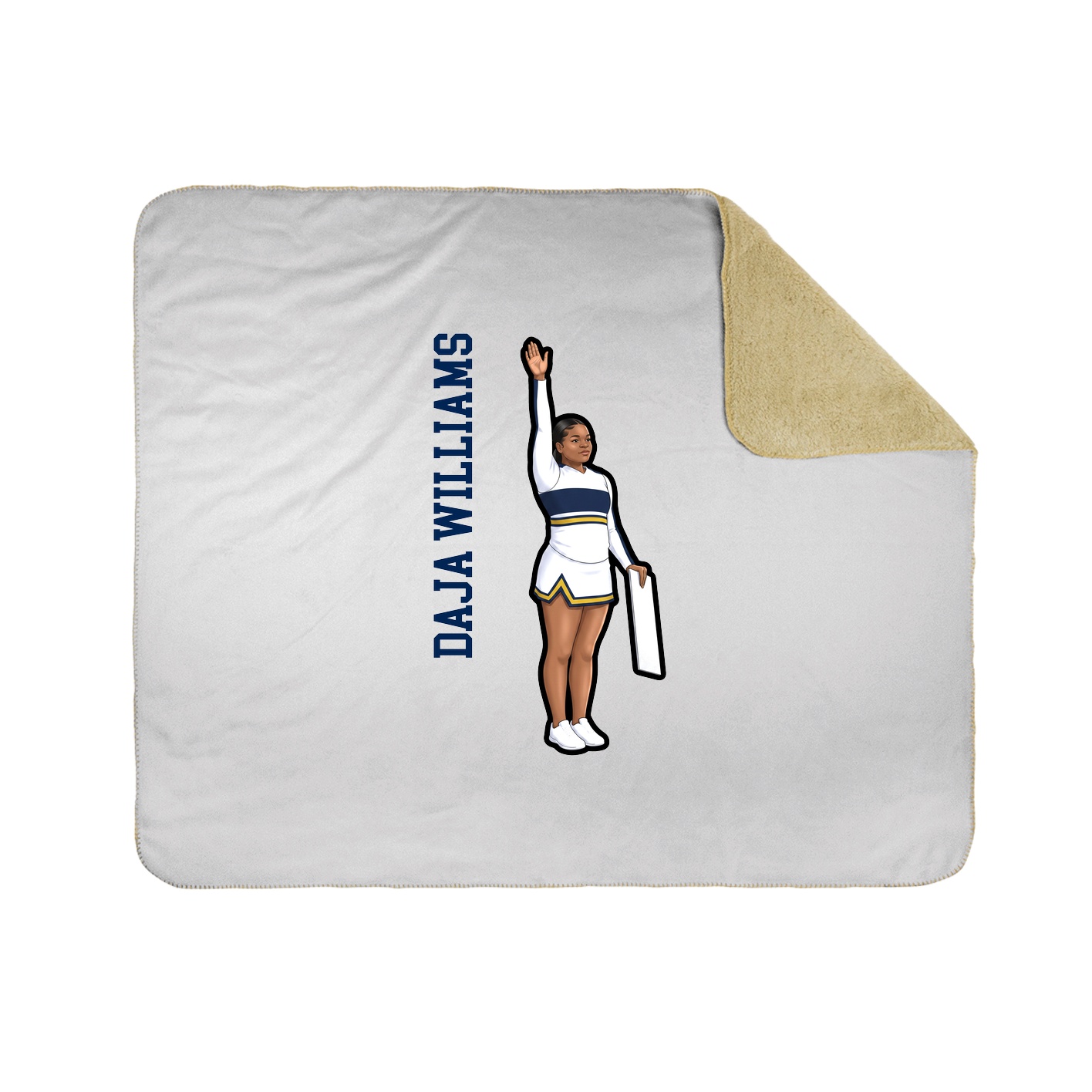 Throw Blanket — Name Vertical in White