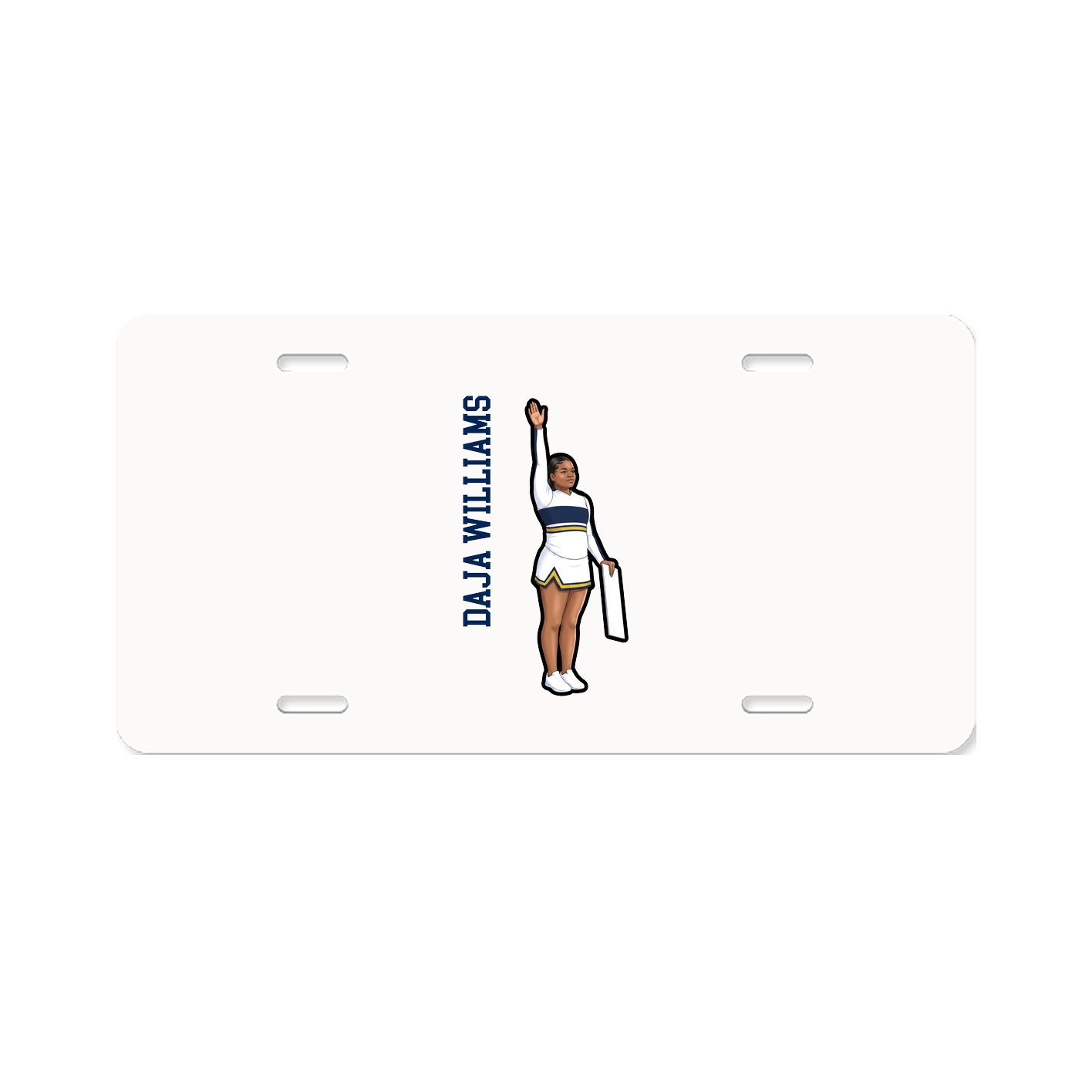License Plate — Name Vertical in Classic