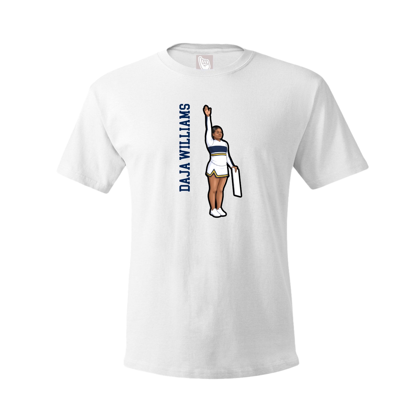 Youth Tee — Name Vertical in White
