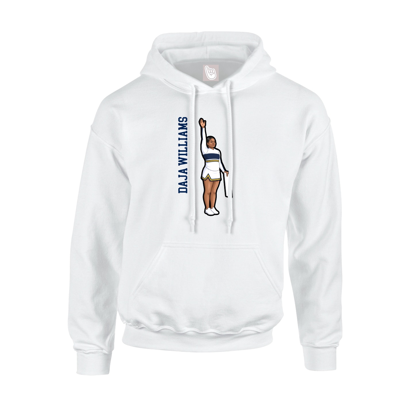 Hoodie — Name Vertical in White
