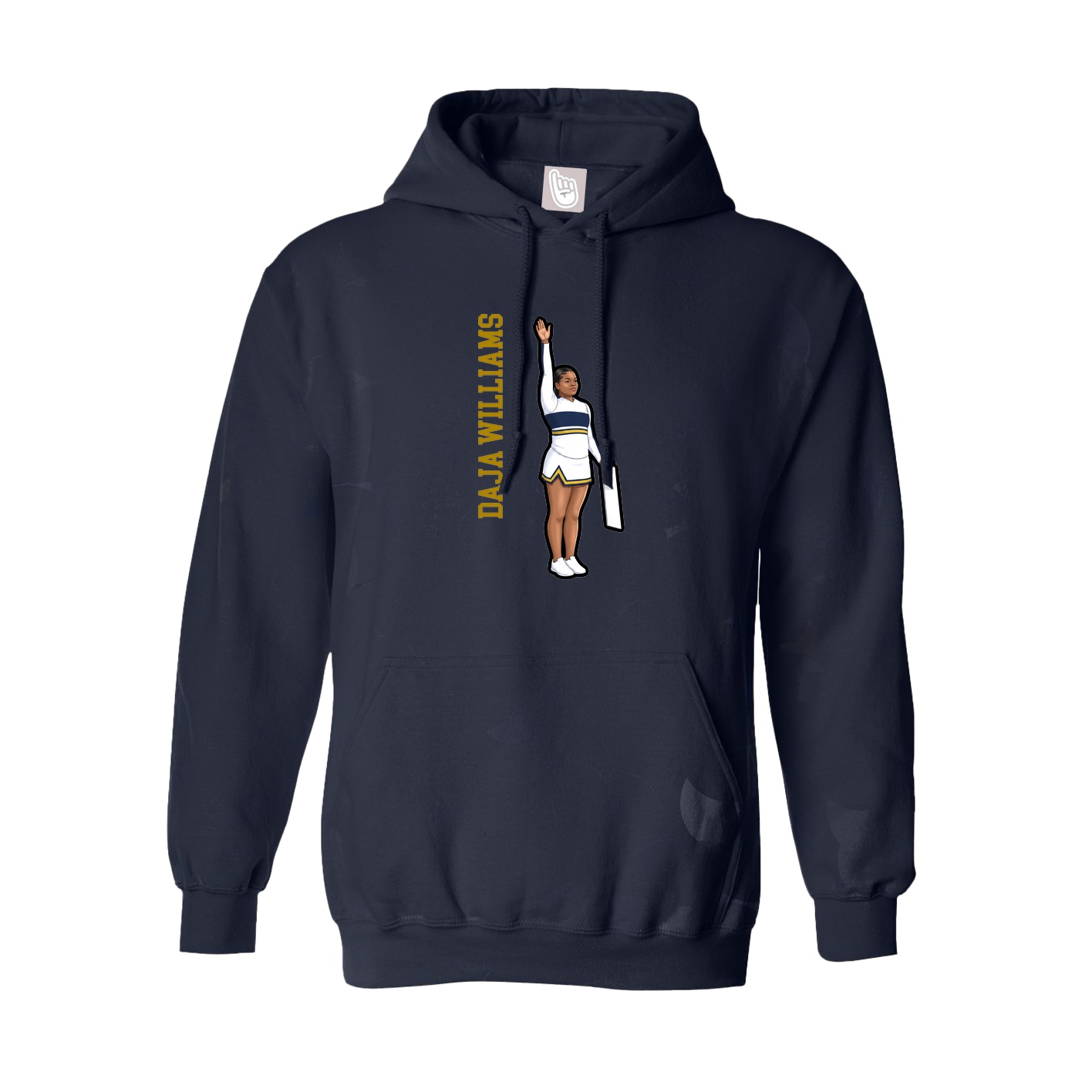 Youth Hoodie — Name Vertical in Navy