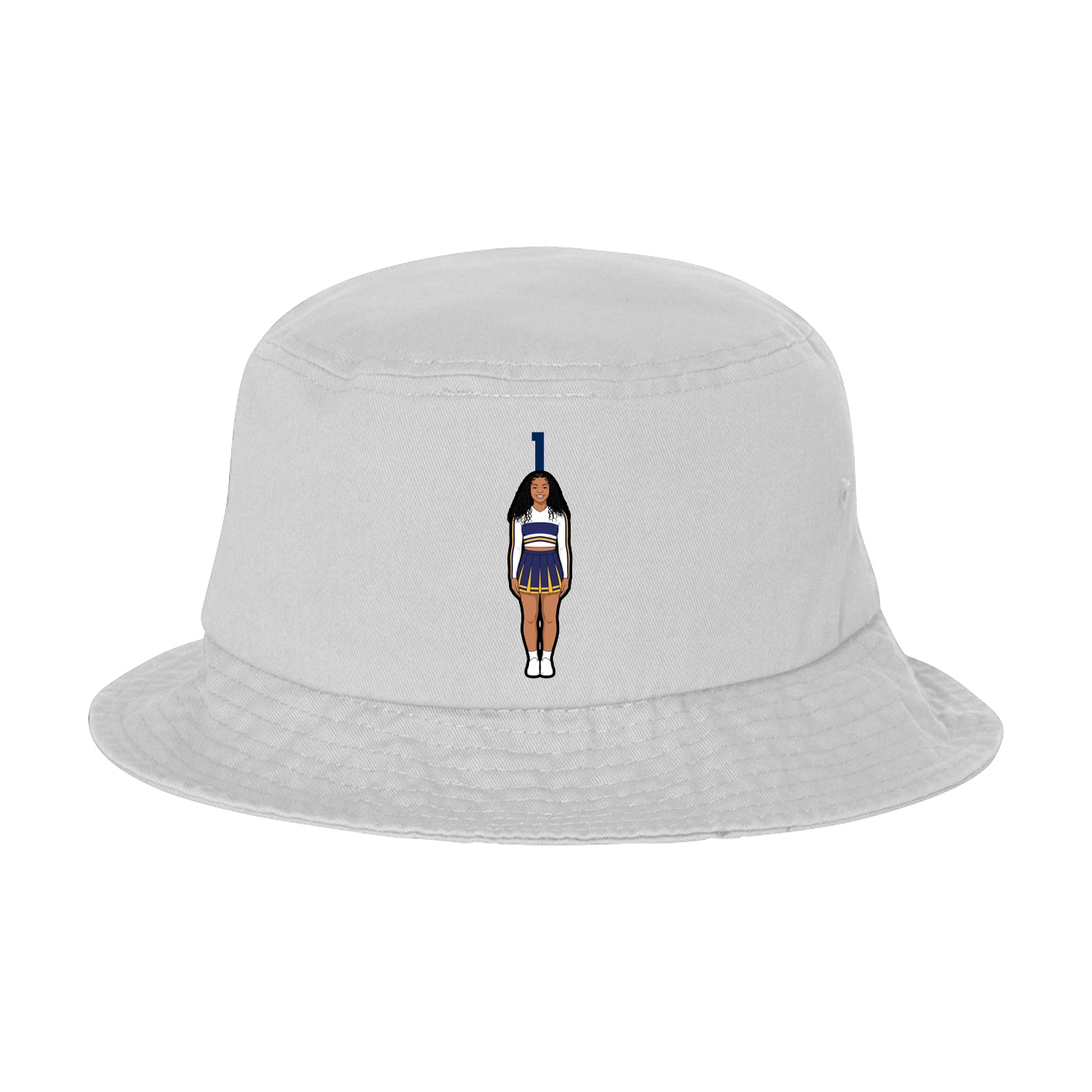 Bucket Cap — Number Top in White