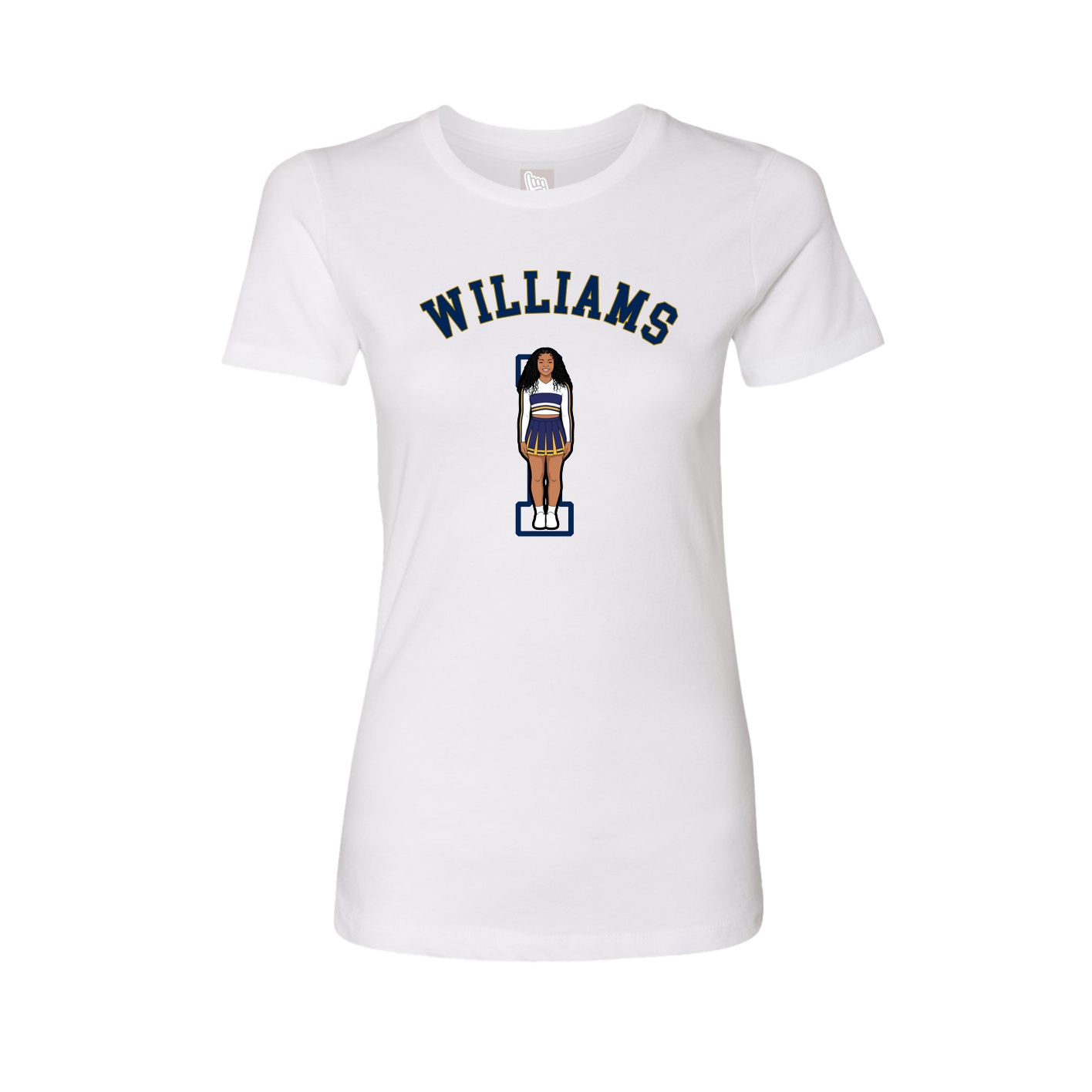 Fitted Women's Tee — Shirsey Arch in White