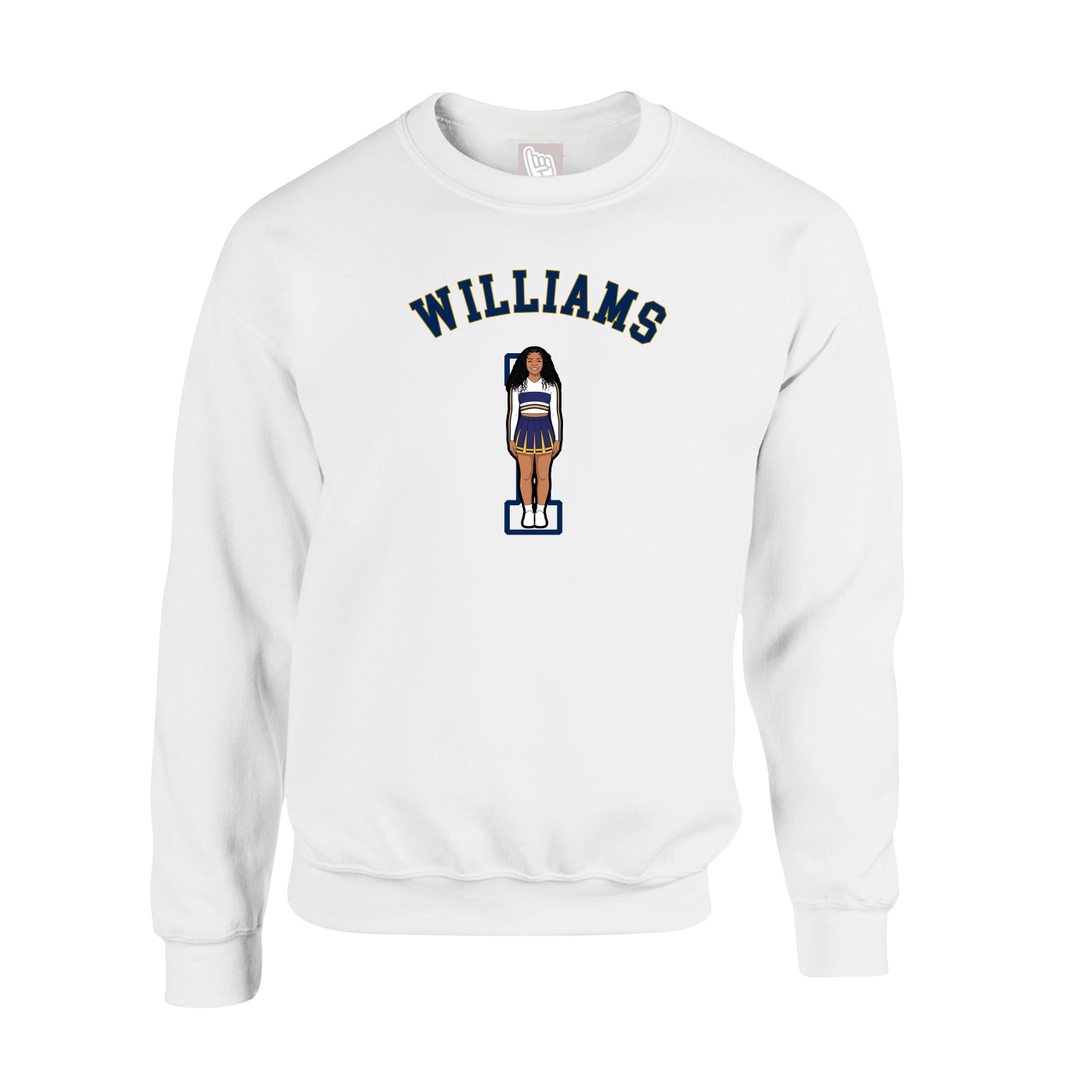 Fleece Crew — Shirsey Arch in White