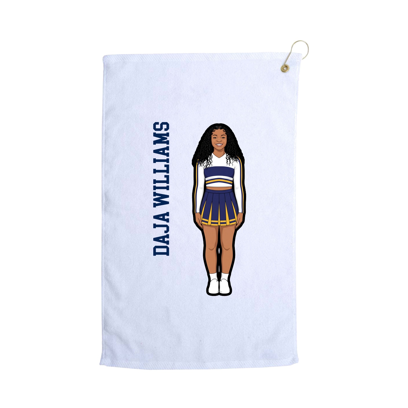 Golf Towel — Name Vertical in White