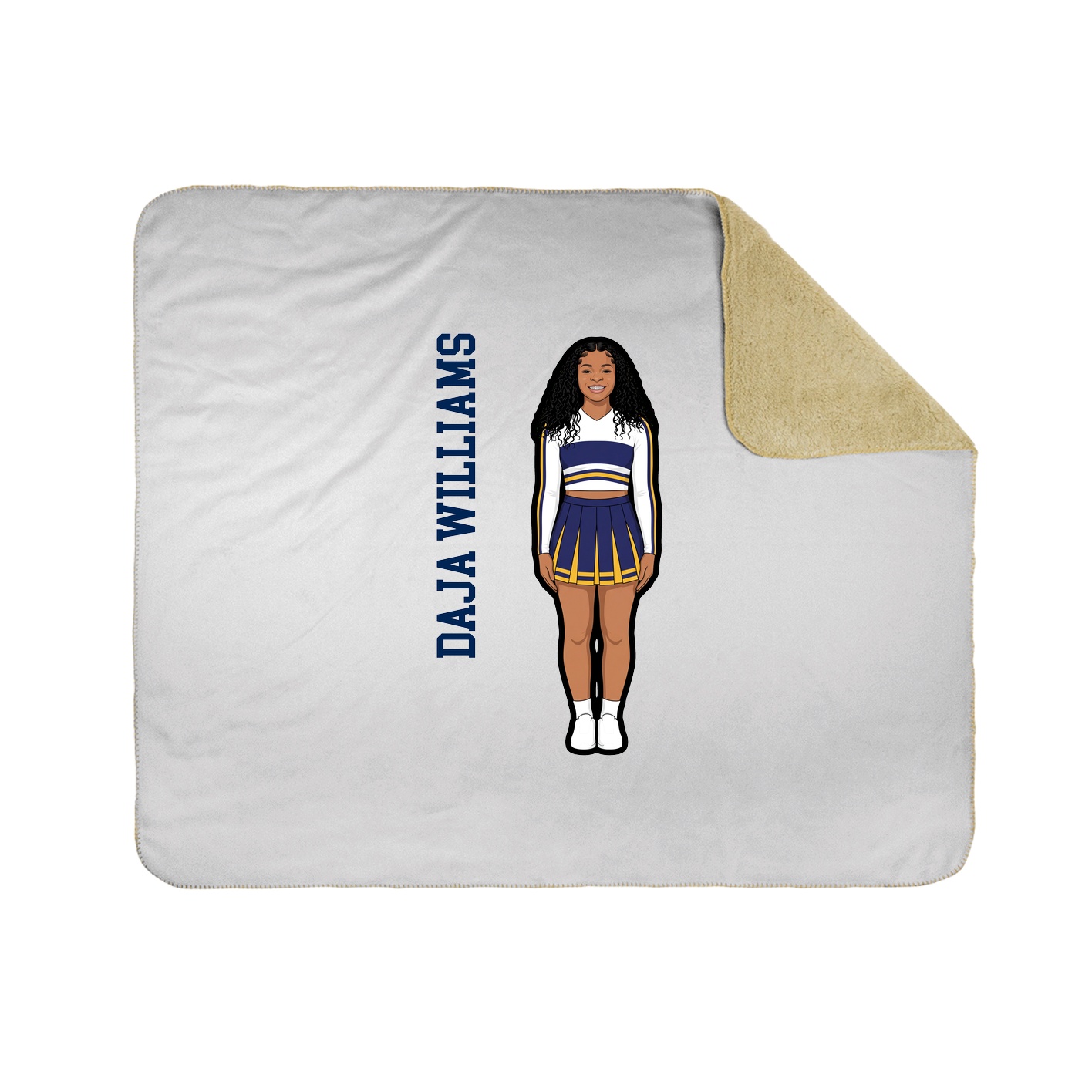 Throw Blanket — Name Vertical in White
