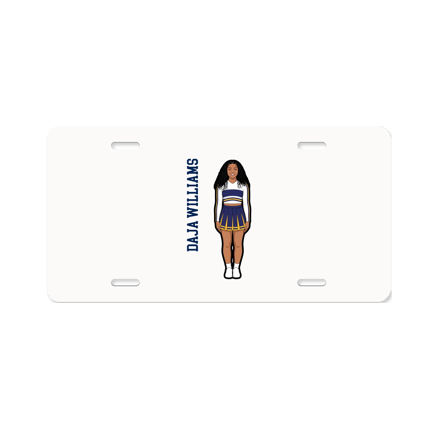 License Plate — Name Vertical in Classic