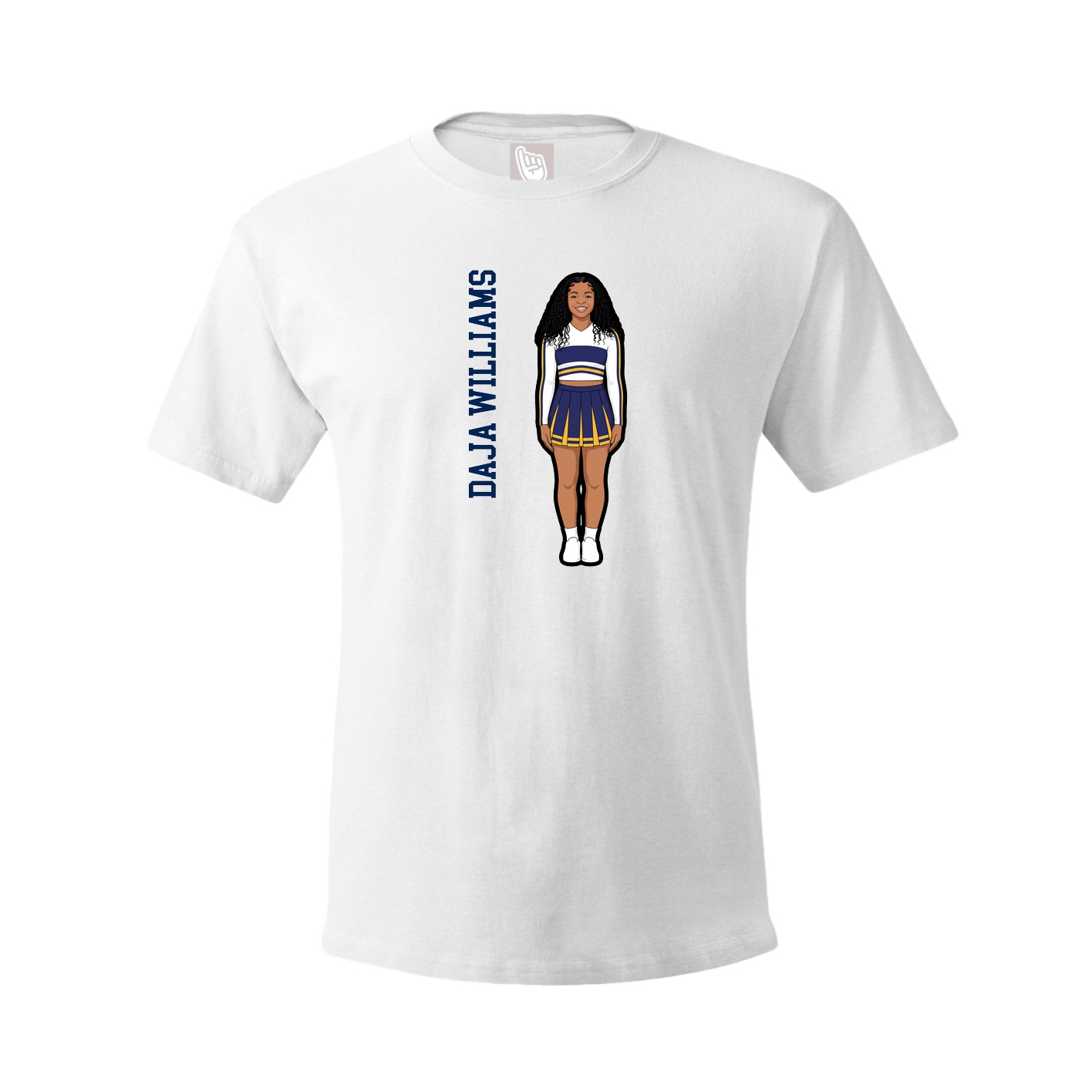 Tee — Name Vertical in White