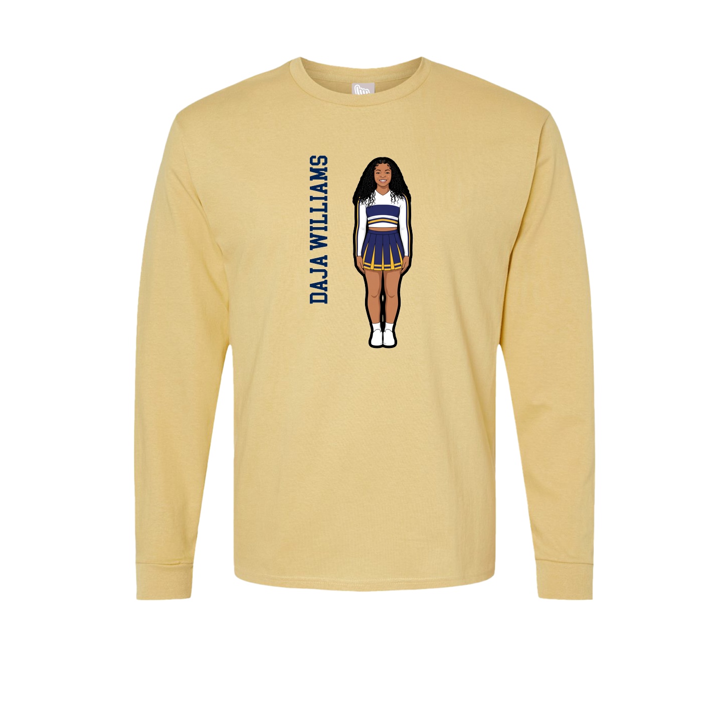 Long Sleeve Tee — Name Vertical in Vegas Gold