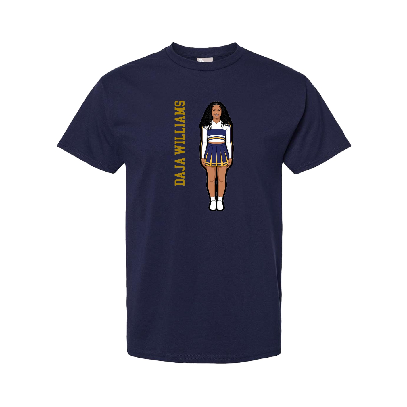 Youth Tee — Name Vertical in Navy