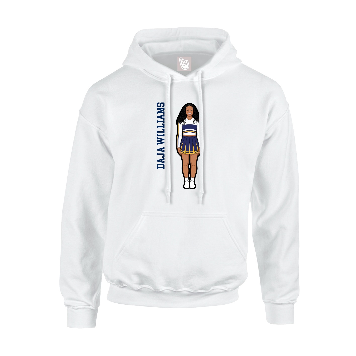 Hoodie — Name Vertical in White