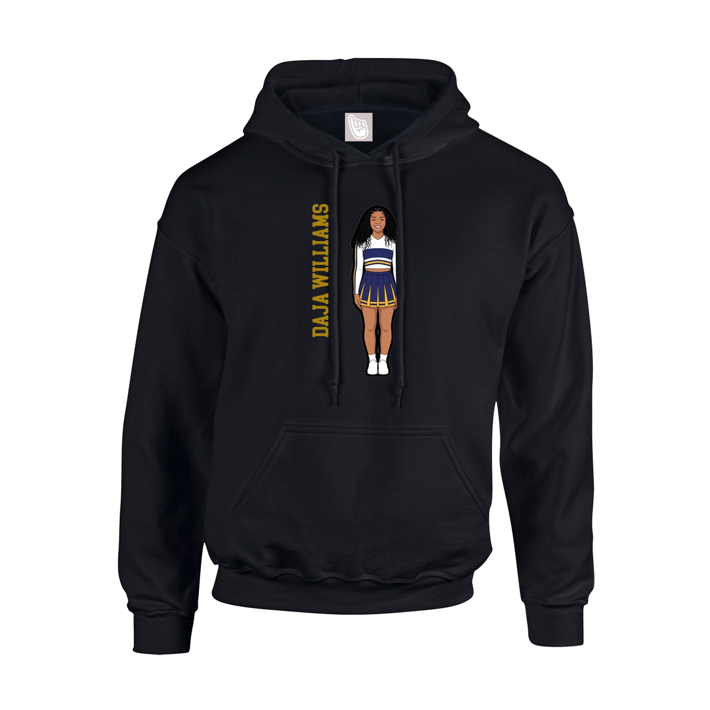 Youth Hoodie — Name Vertical in Black