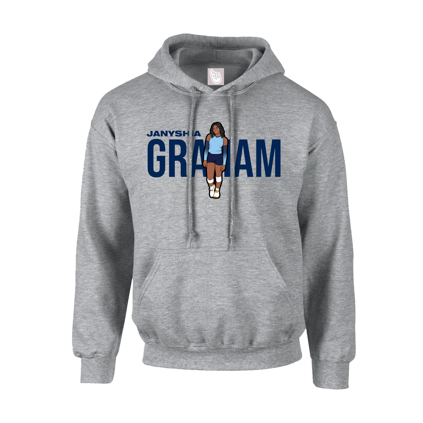 Youth Hoodie — Player Name in Grey