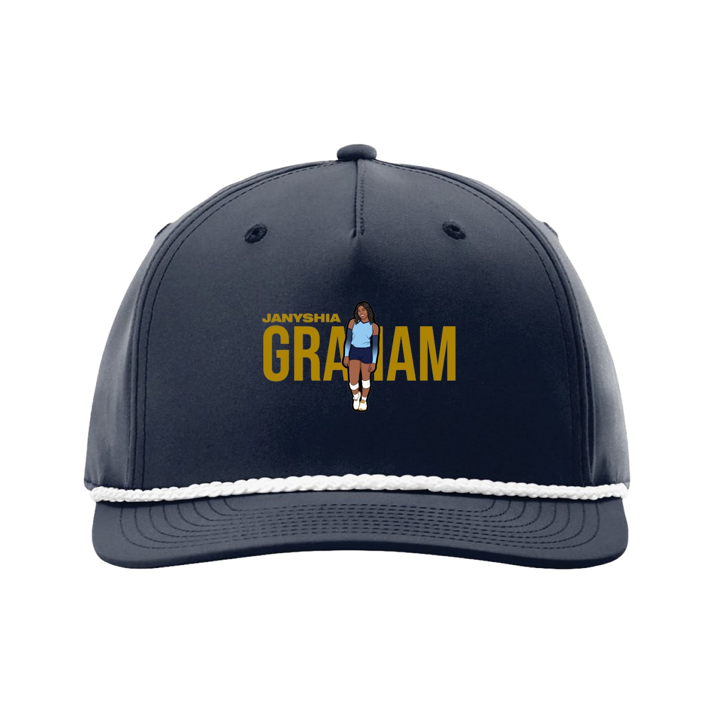 Five-Panel Classic Rope Cap — Player Name in Navy