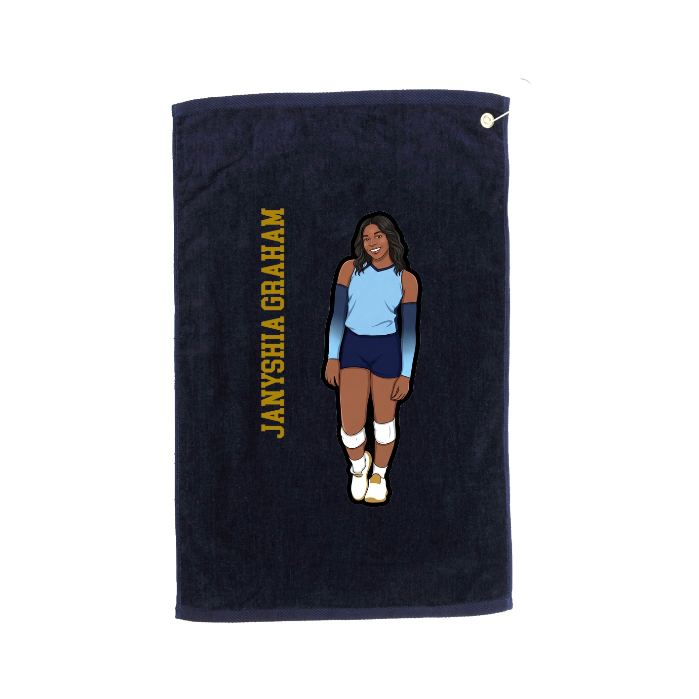 Golf Towel — Name Vertical in Navy
