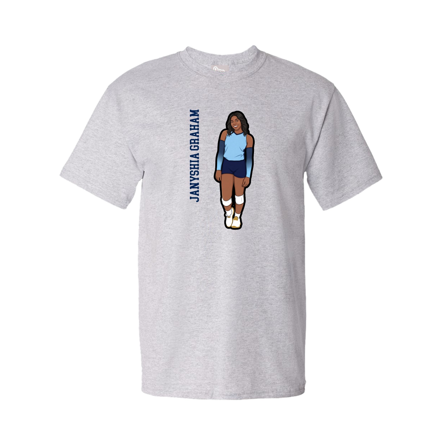 Youth Tee — Name Vertical in Grey