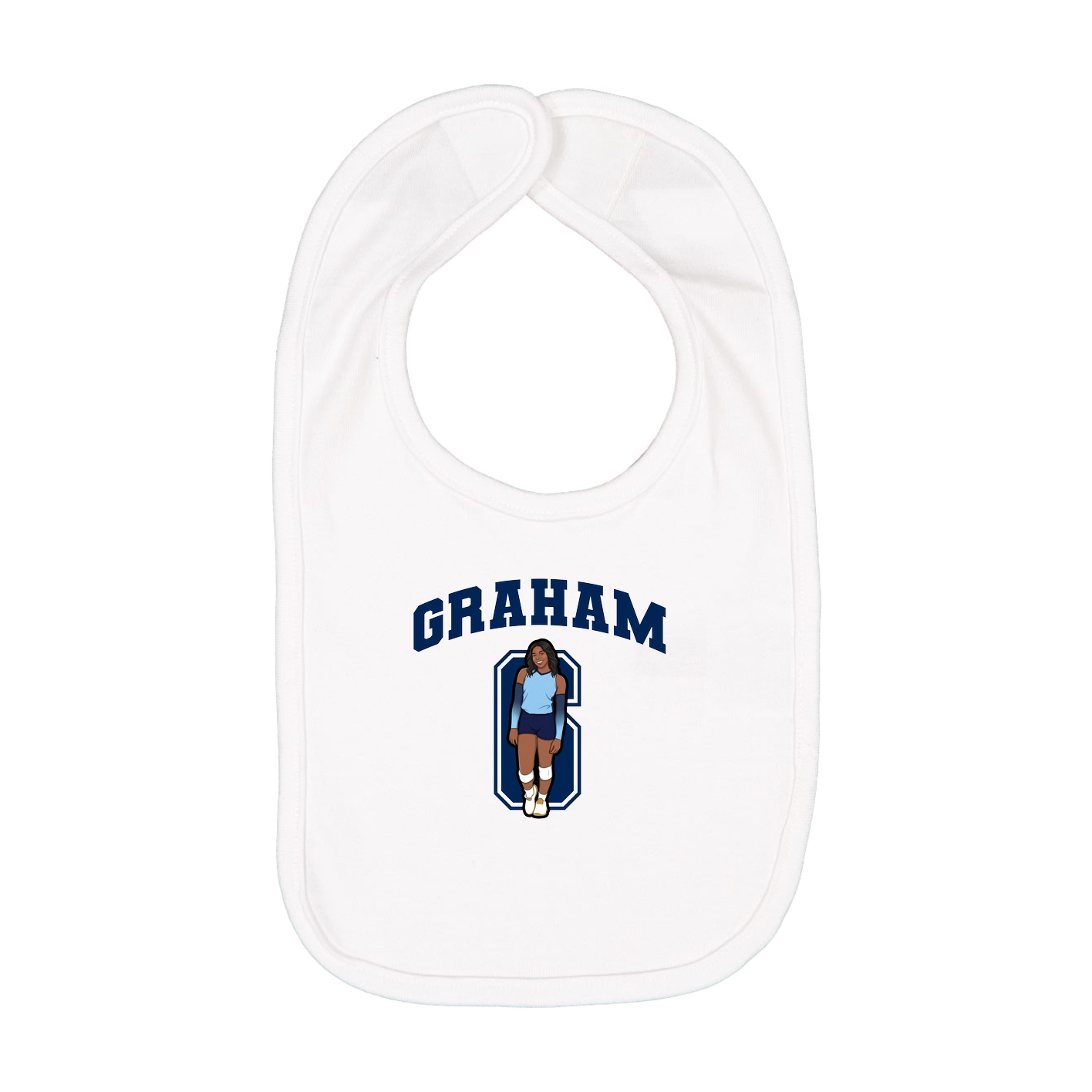 Infant Bib — Number in White