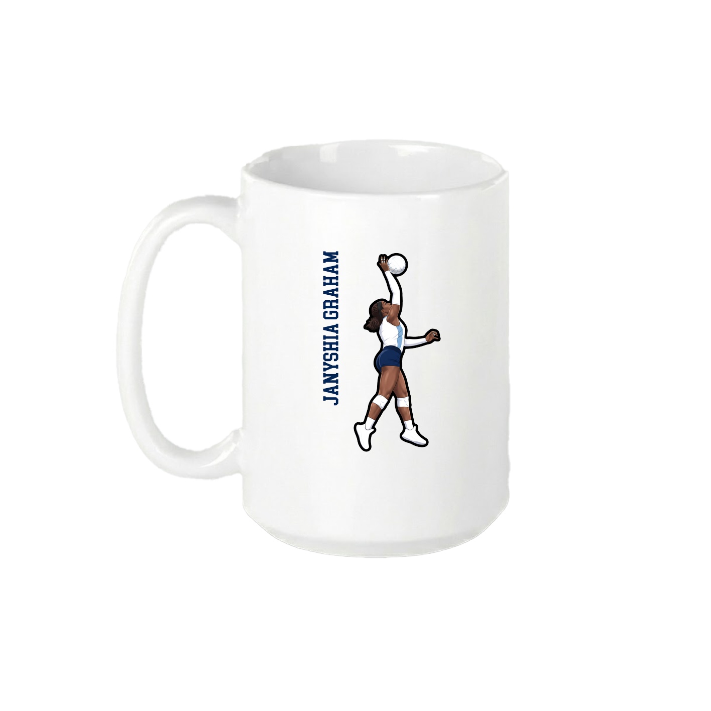15oz Coffee Mug — Name Vertical in White