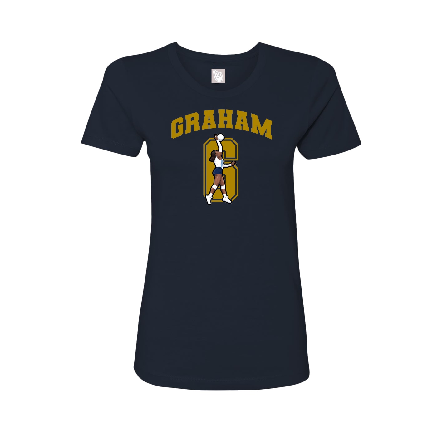 Fitted Women's Tee — Number in Navy