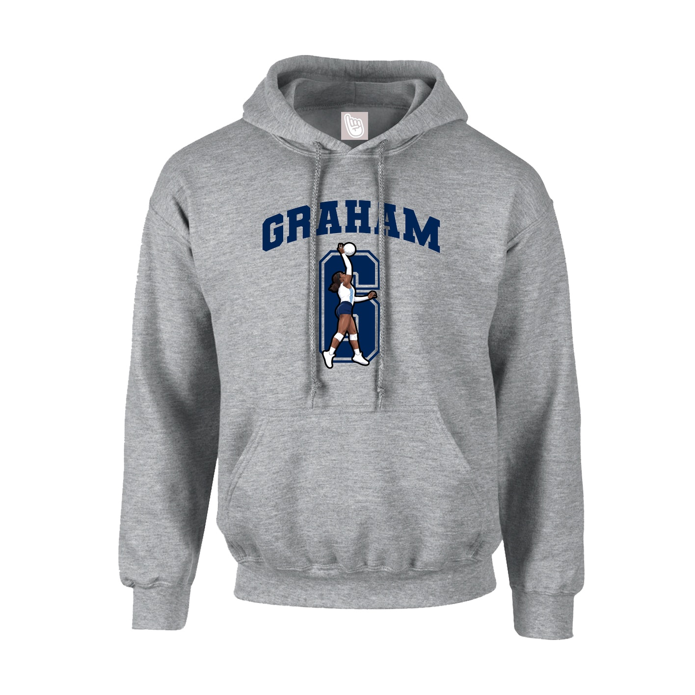 Youth Hoodie — Number in Grey