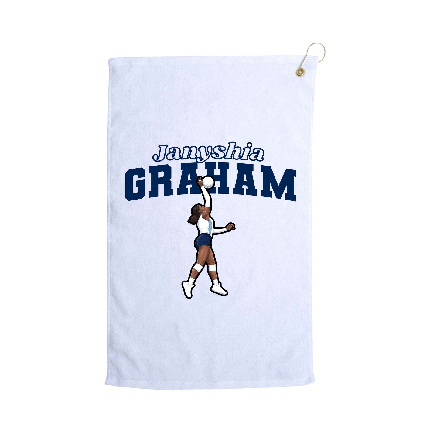Golf Towel — Name Arch in White