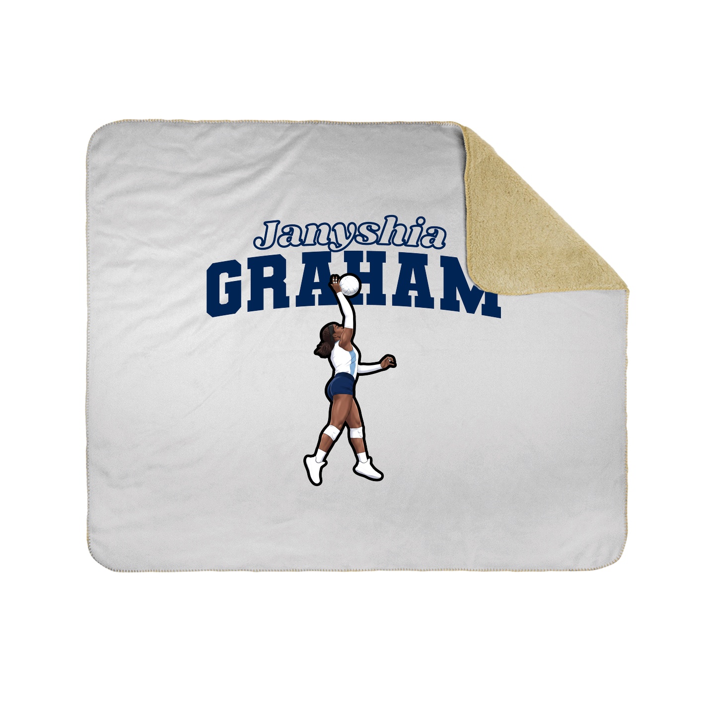 Throw Blanket — Name Arch in White