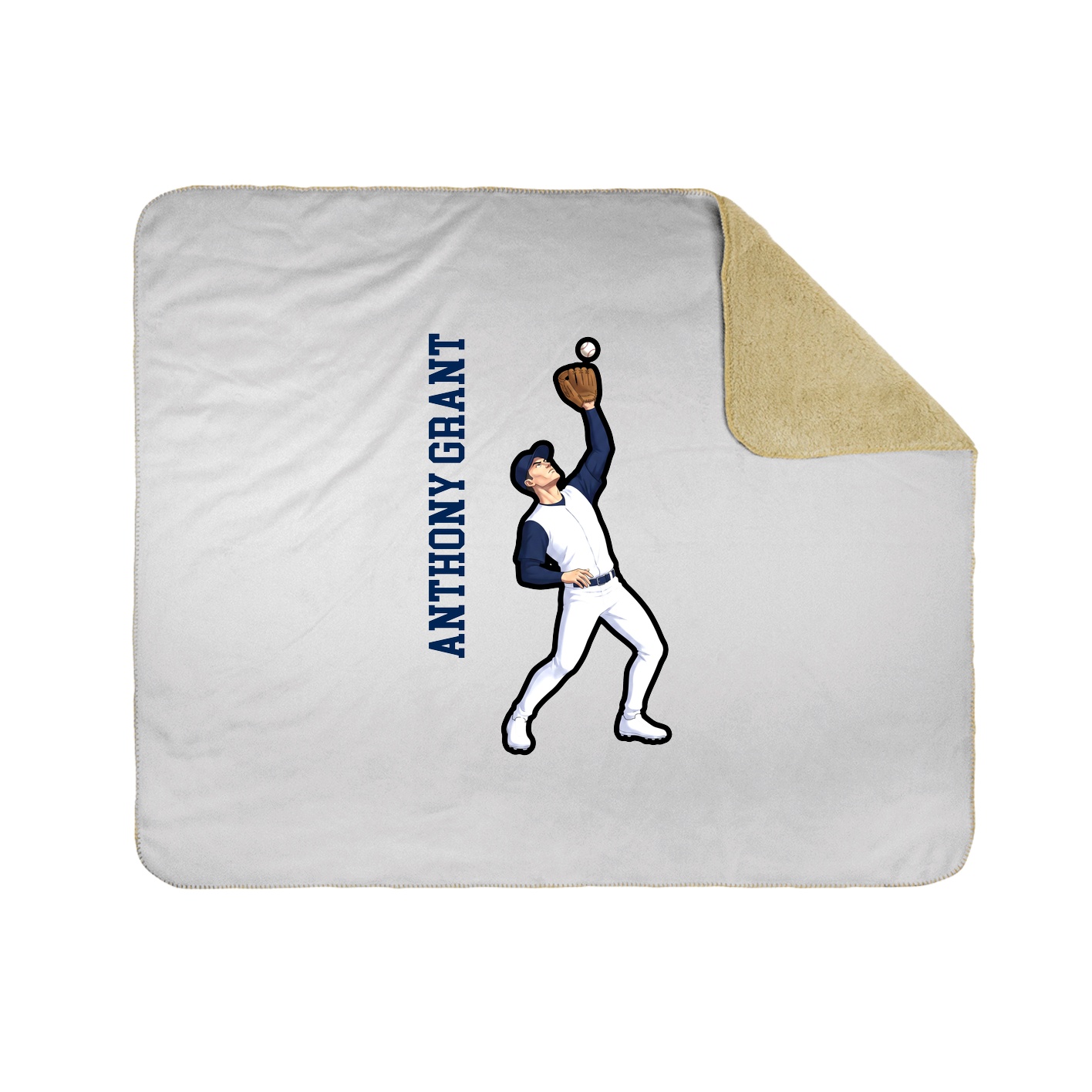 Throw Blanket — Name Vertical in White