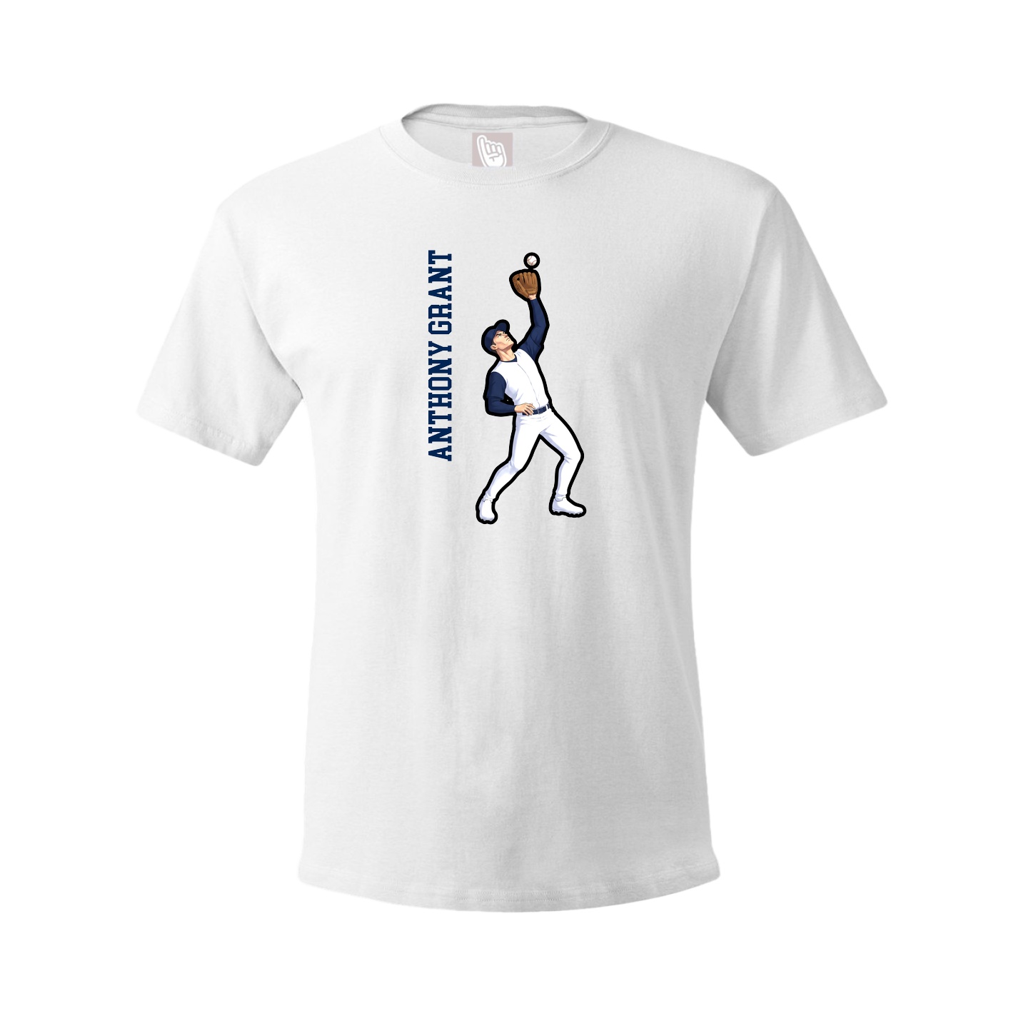 Tee — Name Vertical in White