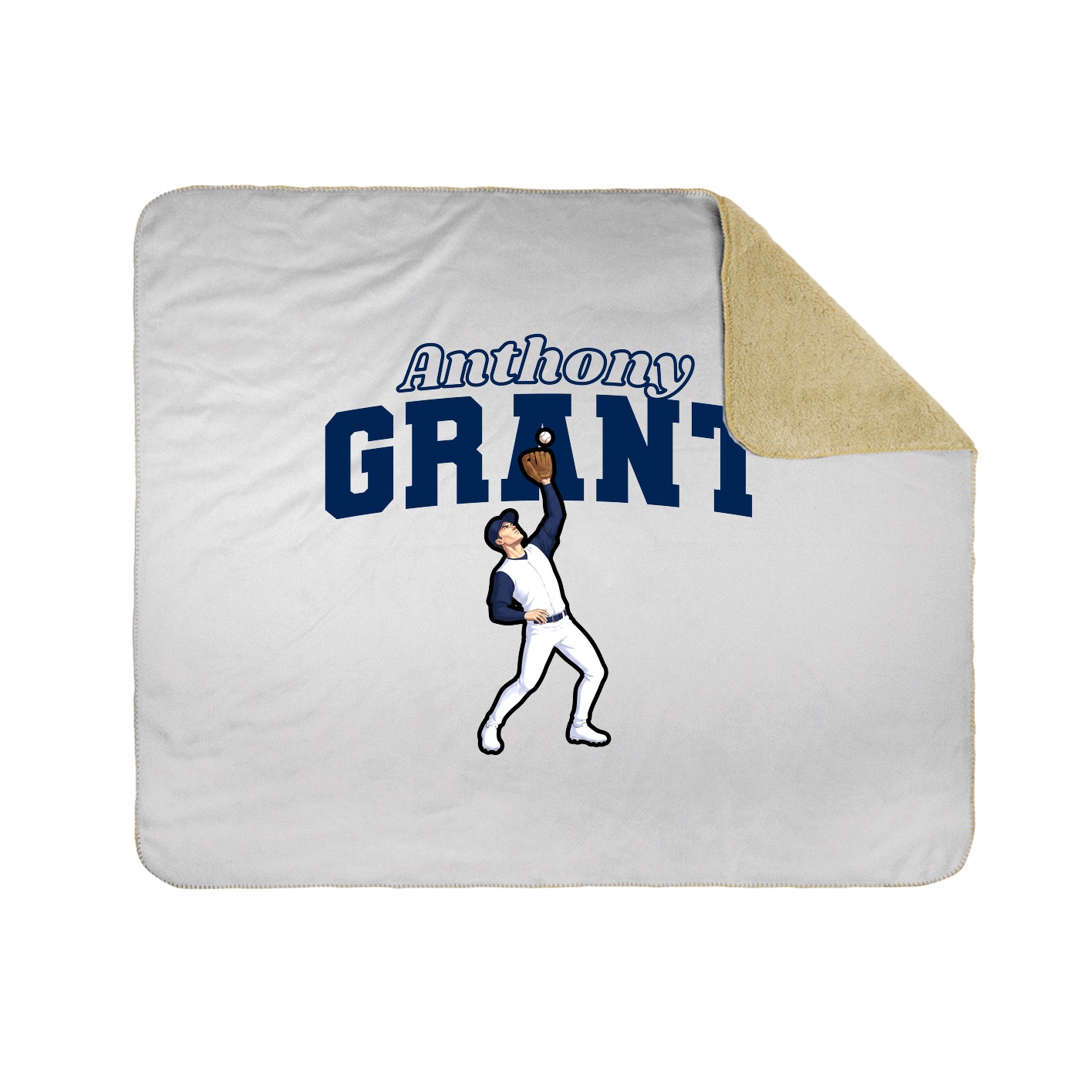Throw Blanket — Name Arch in White