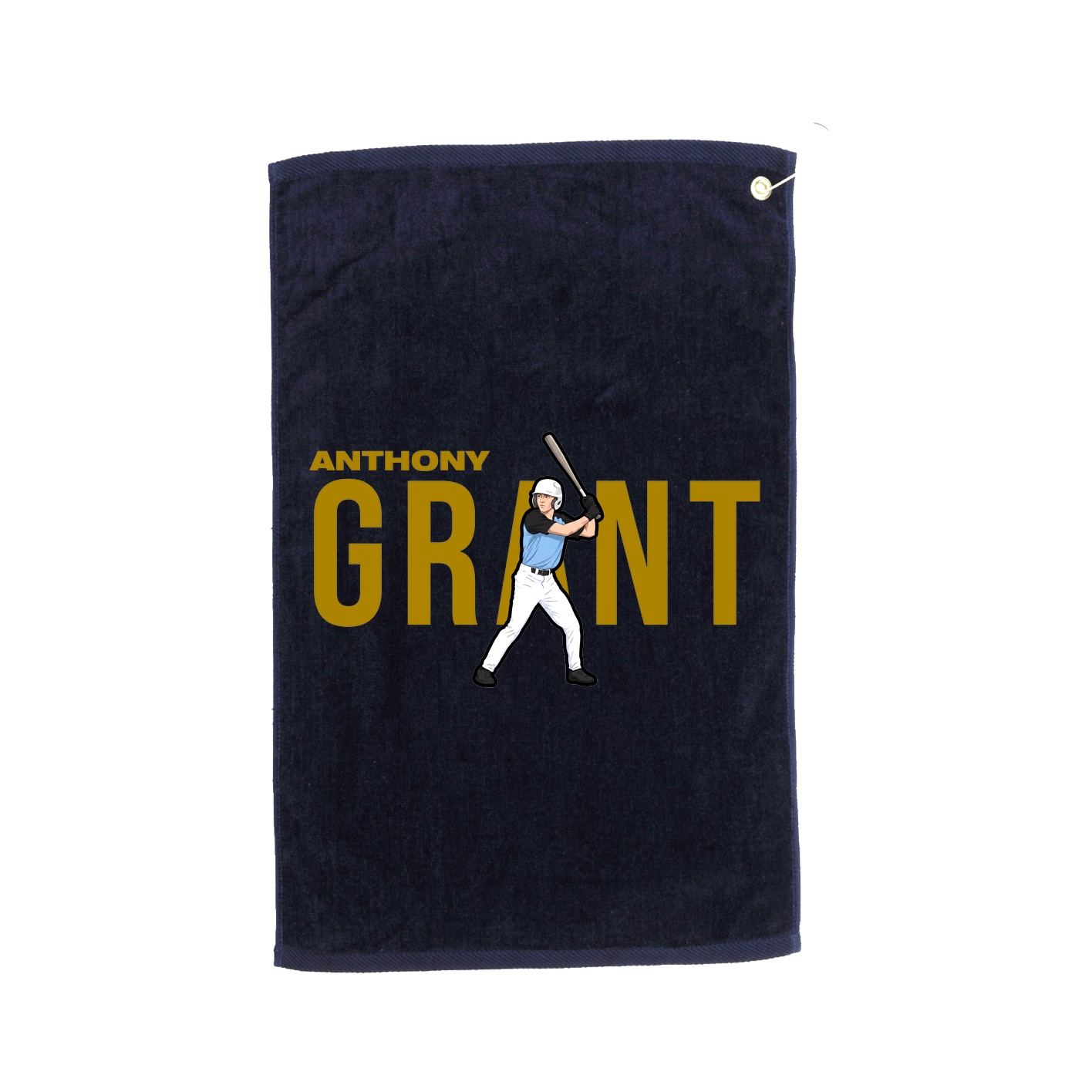 Golf Towel — Player Name in Navy