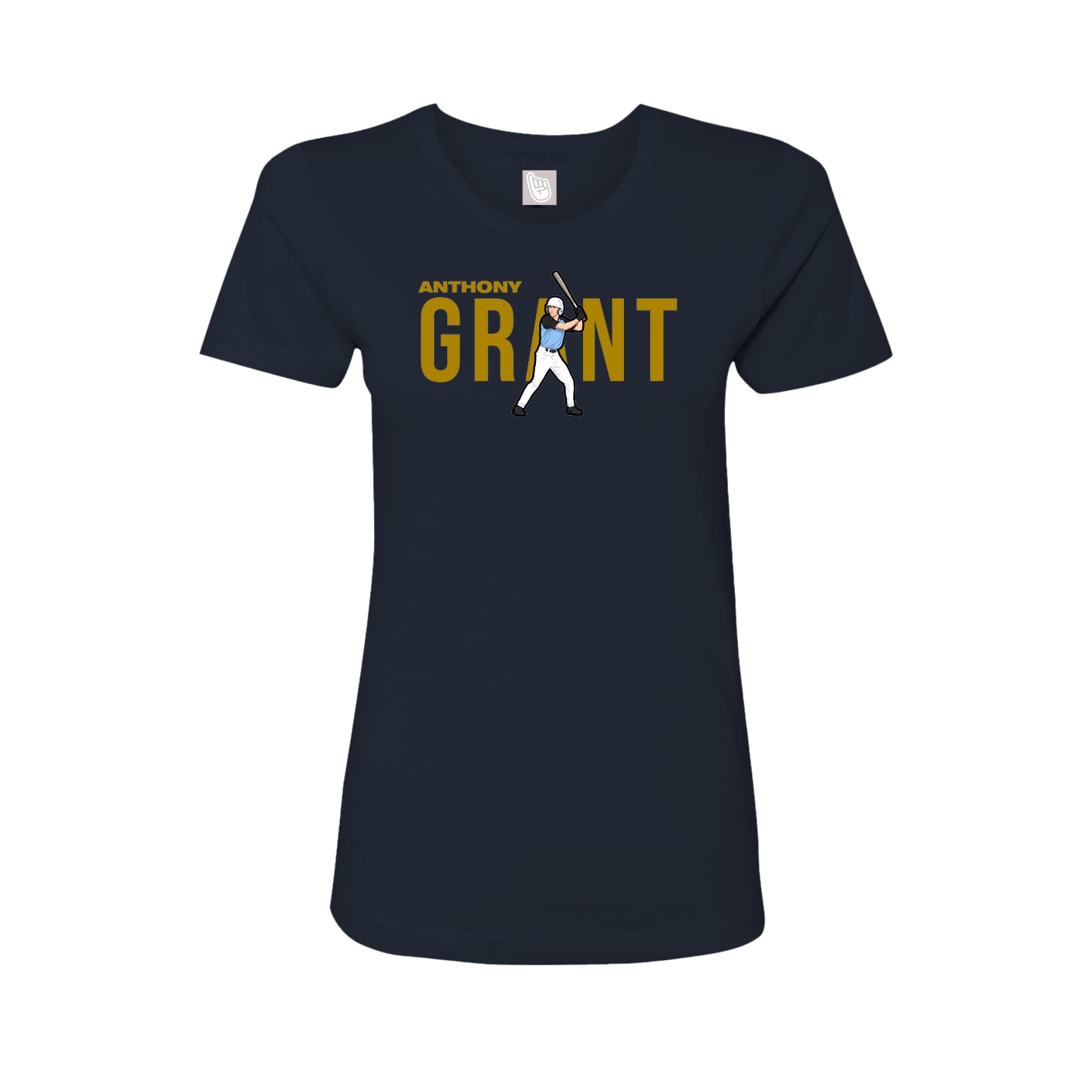 Fitted Women's Tee — Player Name in Navy