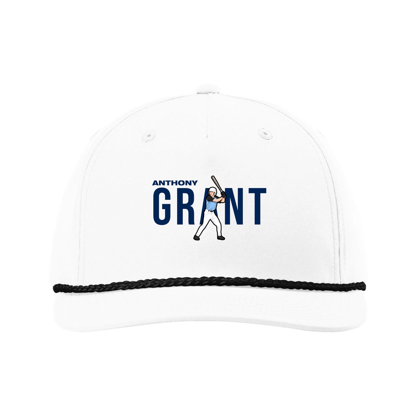 Five-Panel Classic Rope Cap — Player Name in White