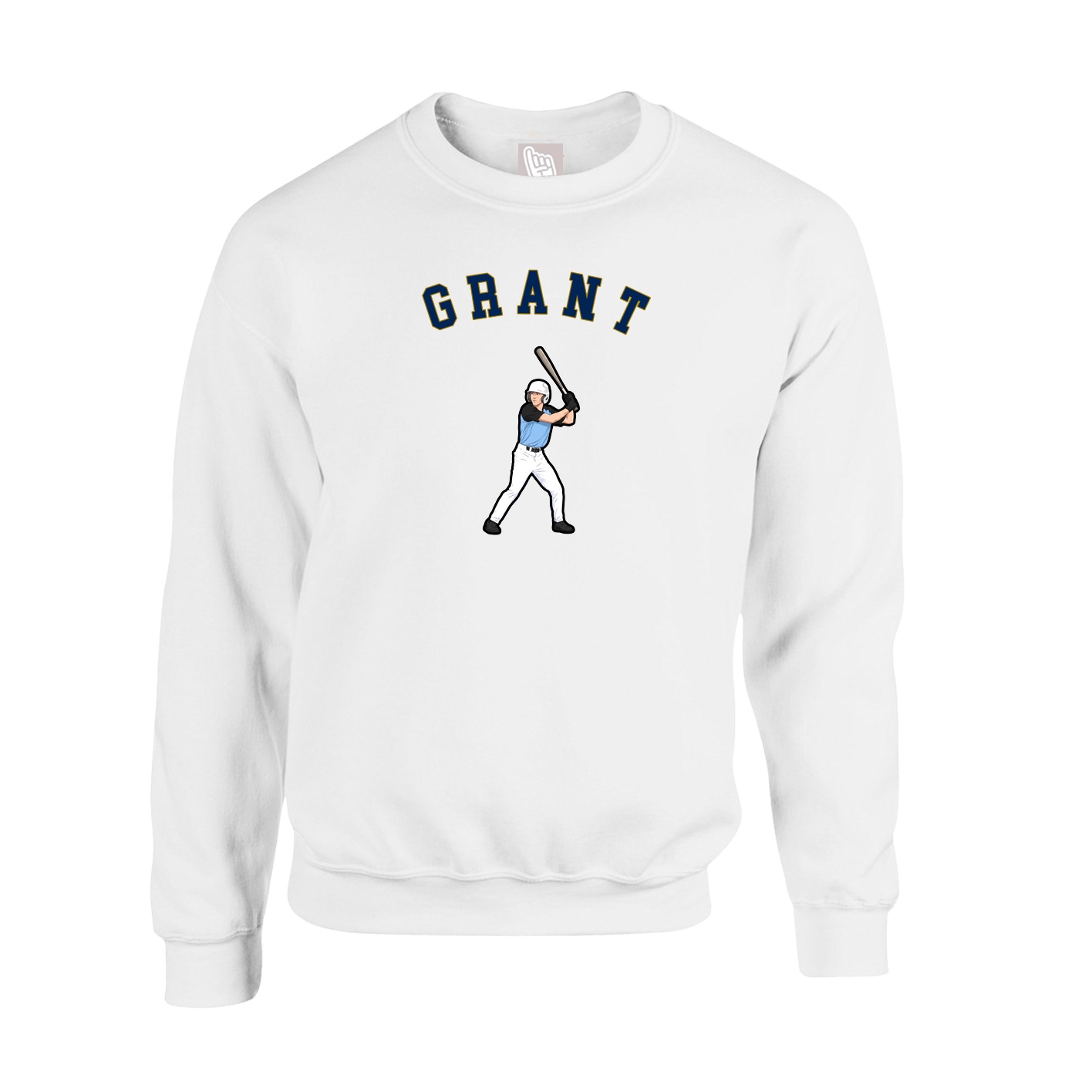 Fleece Crew — Shirsey Arch in White
