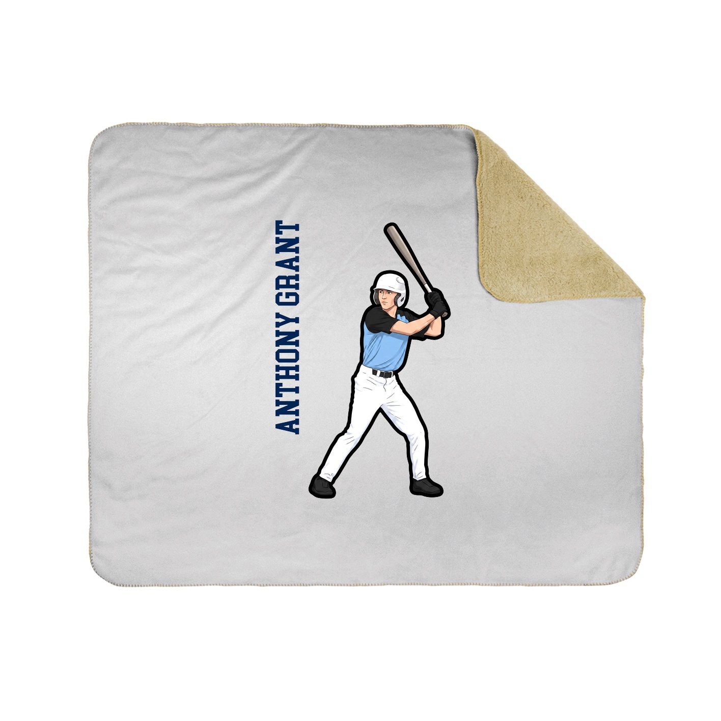 Throw Blanket — Name Vertical in White