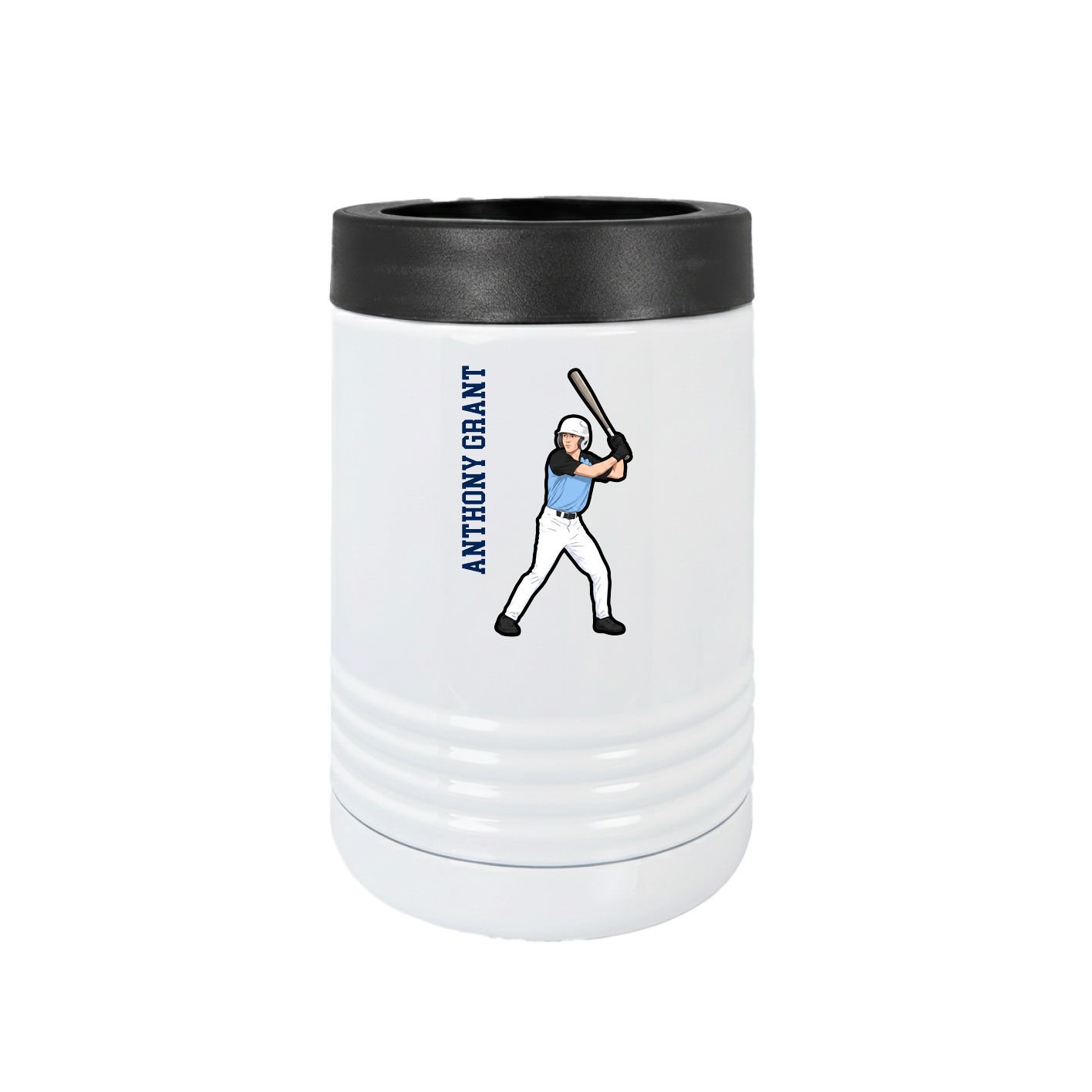 Beverage Holder — Name Vertical in White