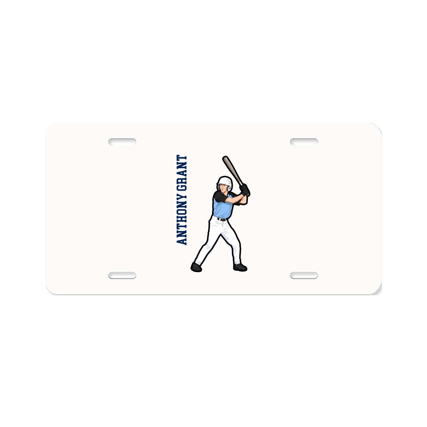License Plate — Name Vertical in Classic