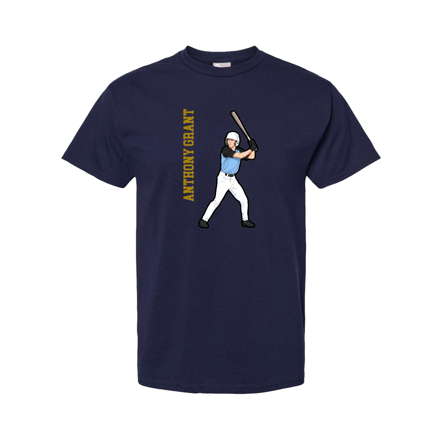 Tee — Name Vertical in Navy