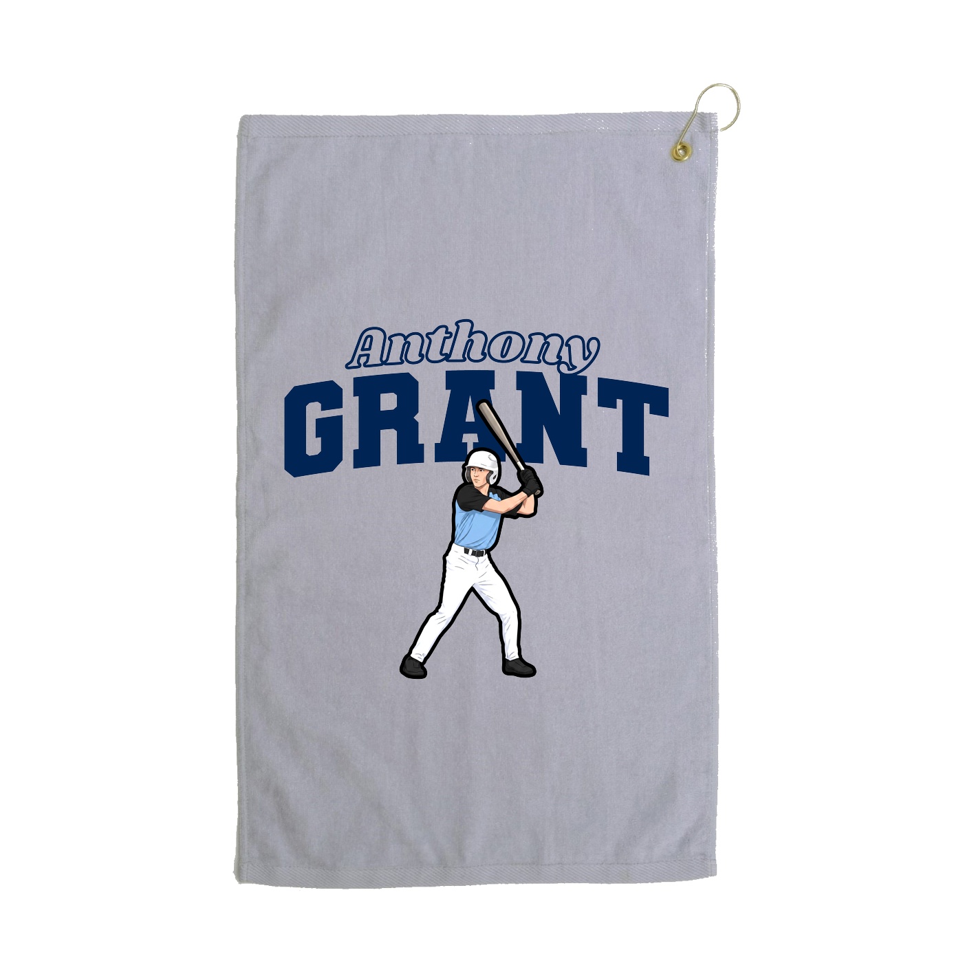 Golf Towel — Name Arch in Grey