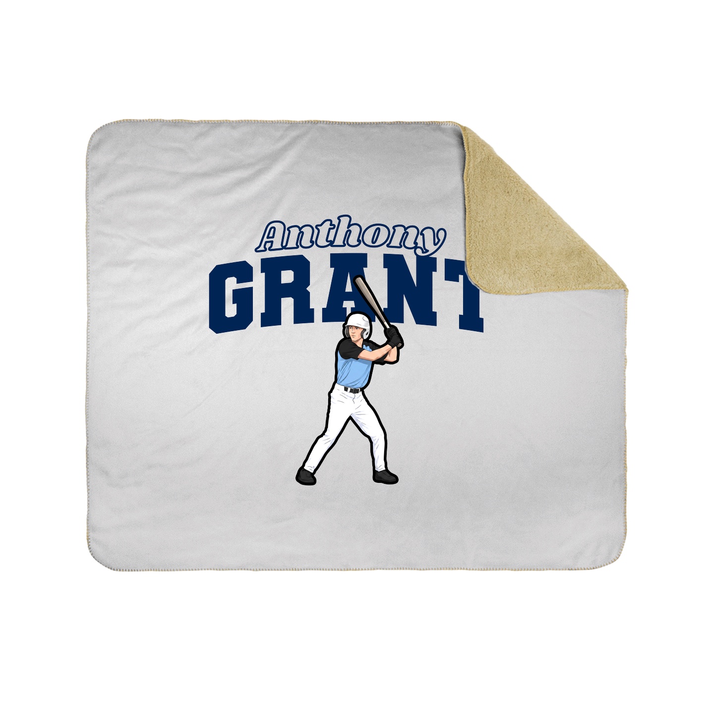 Throw Blanket — Name Arch in White