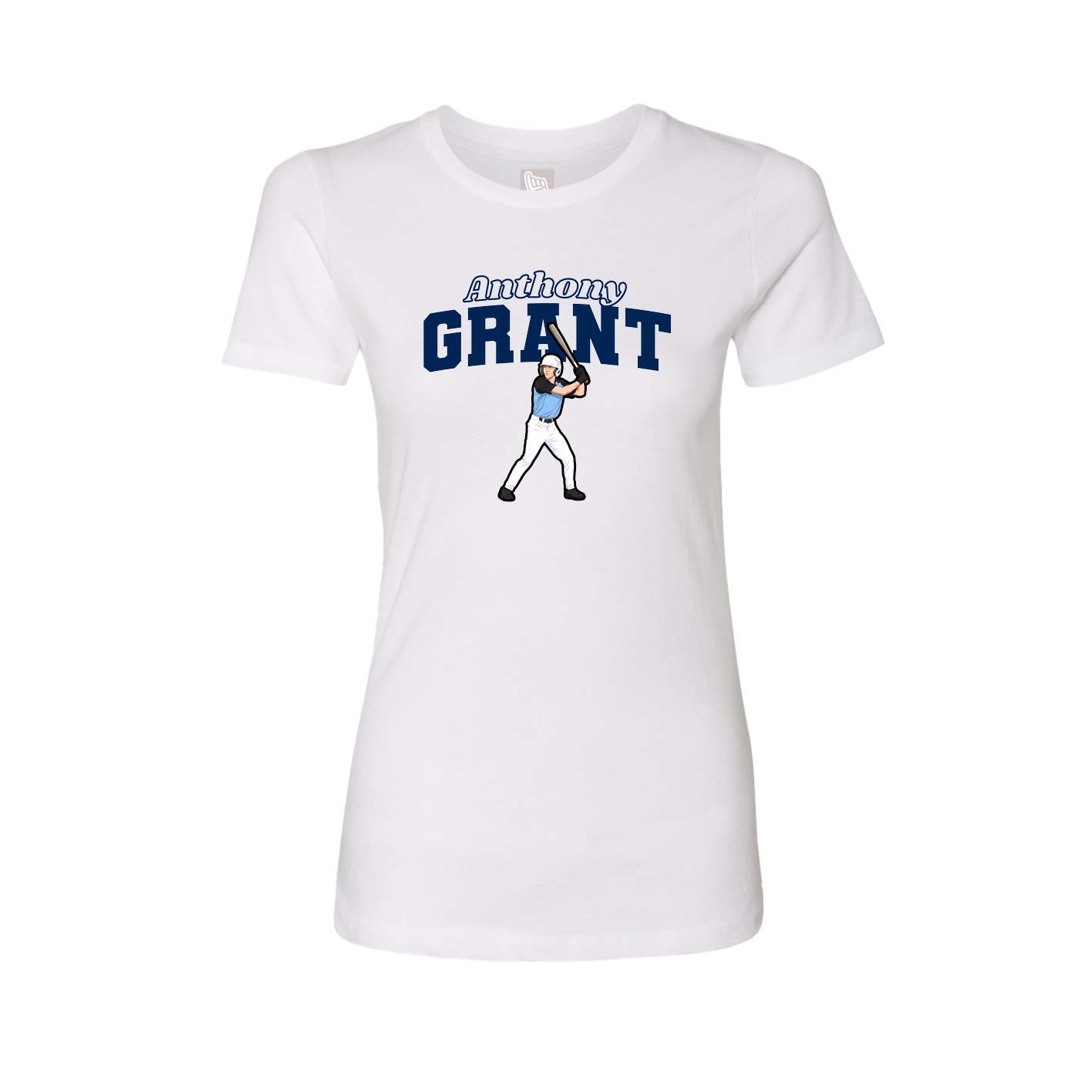 Fitted Women's Tee — Name Arch in White