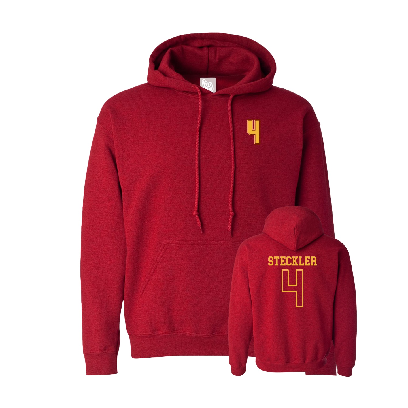 Hoodie — Chest Back in Crimson