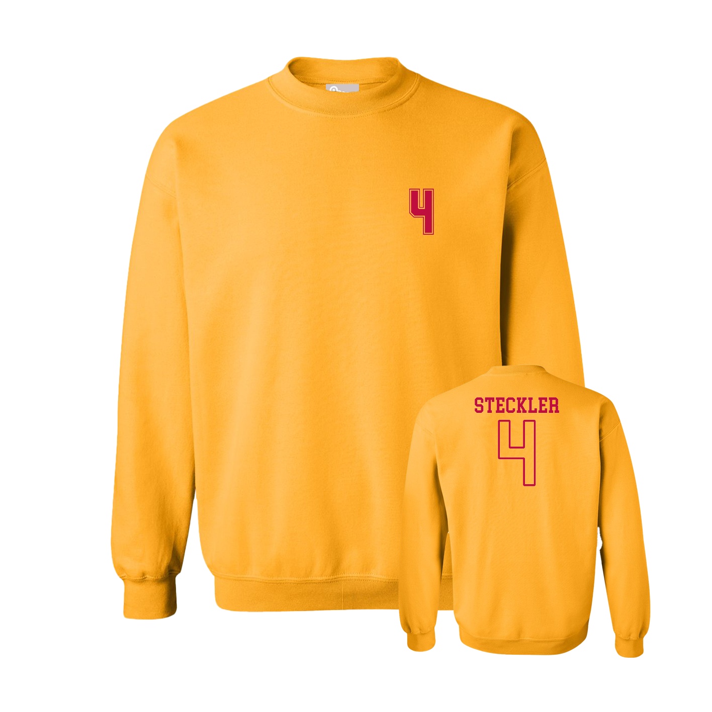 Fleece Crew — Chest Back in Gold