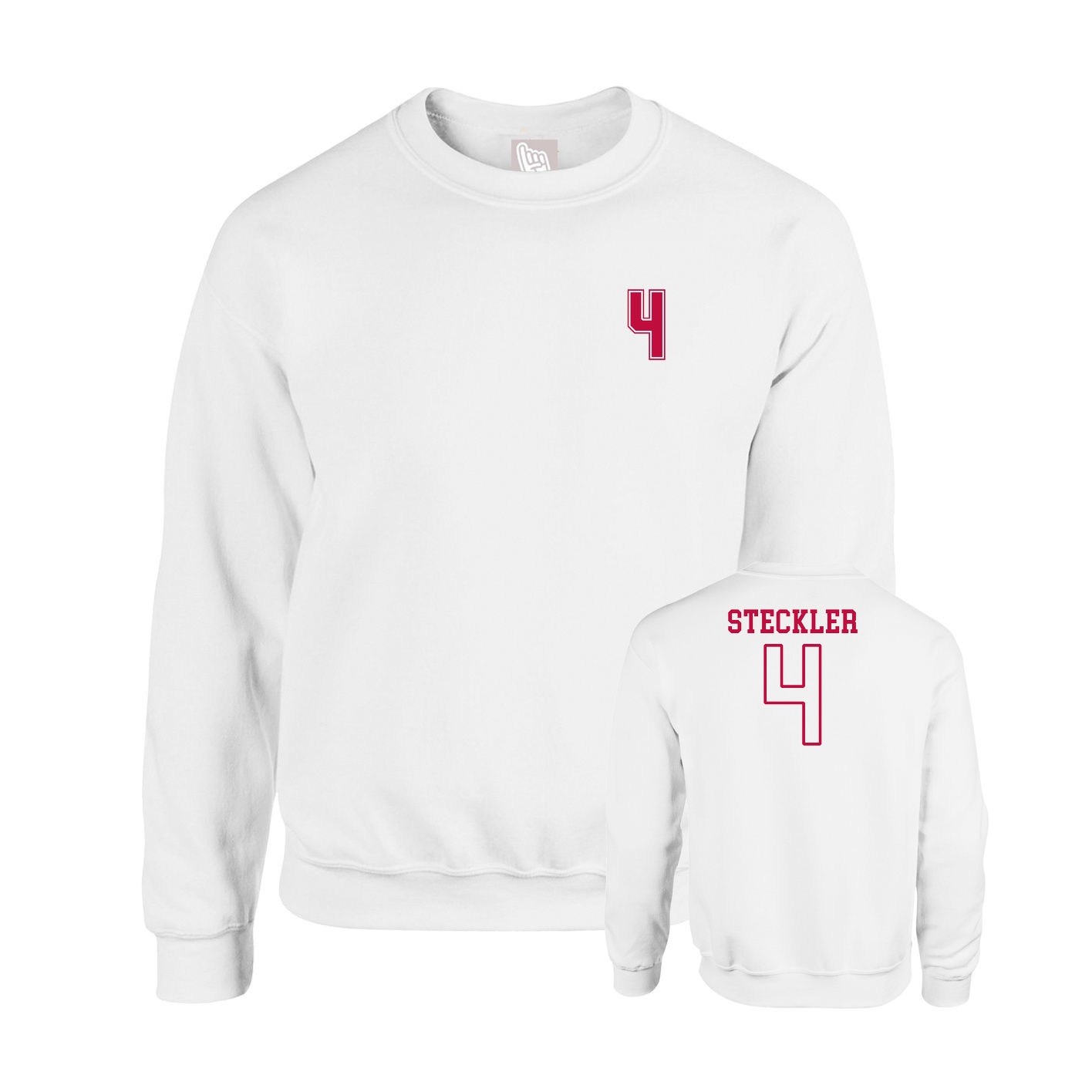 Fleece Crew — Chest Back in White