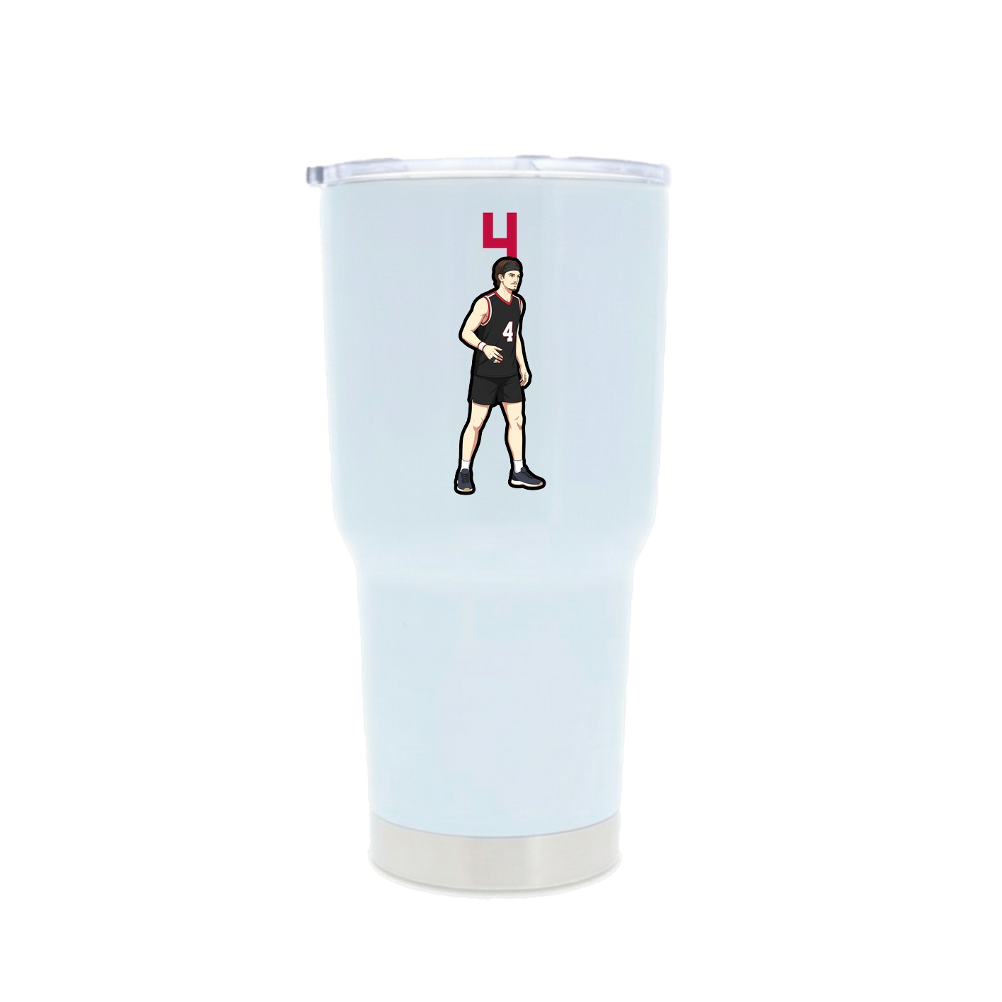 30oz Stainless Steel Tumbler — Number Top in White